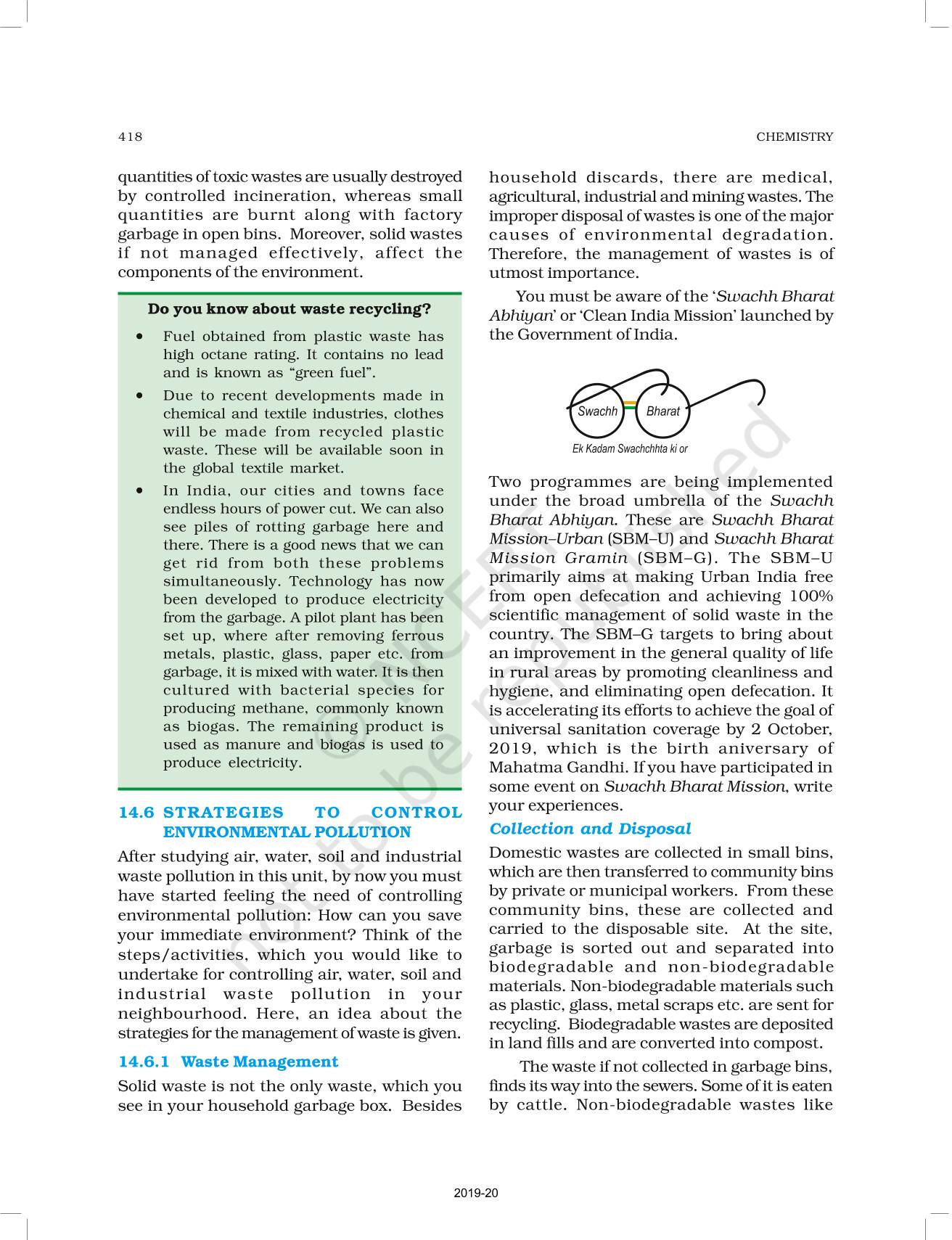 Environmental Chemistry NCERT Book Of Class Chemistry Part II